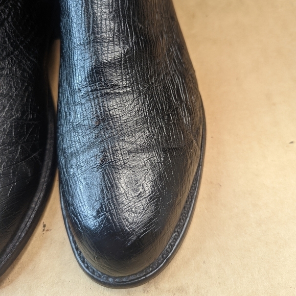 Lucchese Boots men's size 9EE Exotic Genuine Black Smooth Ostrich classi… - Picture 6 of 13